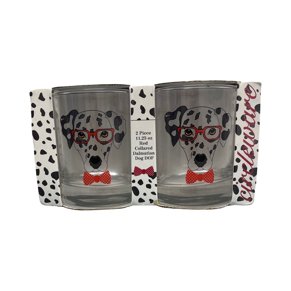 ❗️Canine Smart❗️by Circleware 2 pc Dalmatian 11.25 Oz Glass Collector Cups NWT!